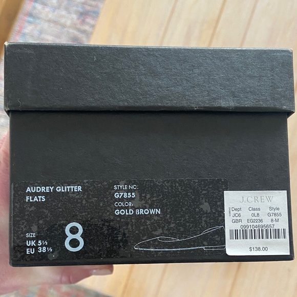 J. Crew Women's Metallic Snakeskin Pattern Flats - Picture 9 of 11